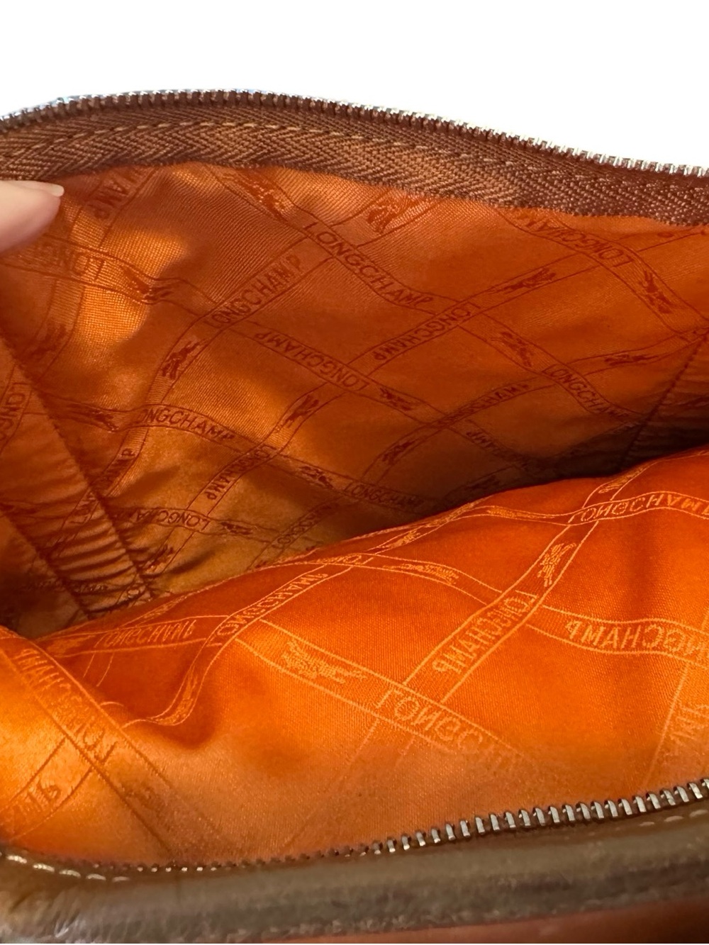 Longchamp Vintage Brown Leather Top Handle Tote Bag - Picture 5 of 16